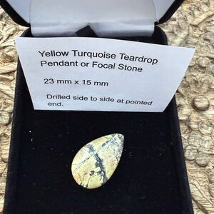Yellow Turquoise teardrop pendant